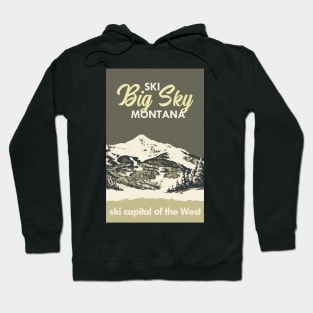 Grey Ski Big Sky Montana Vintage Ski Poster Hoodie